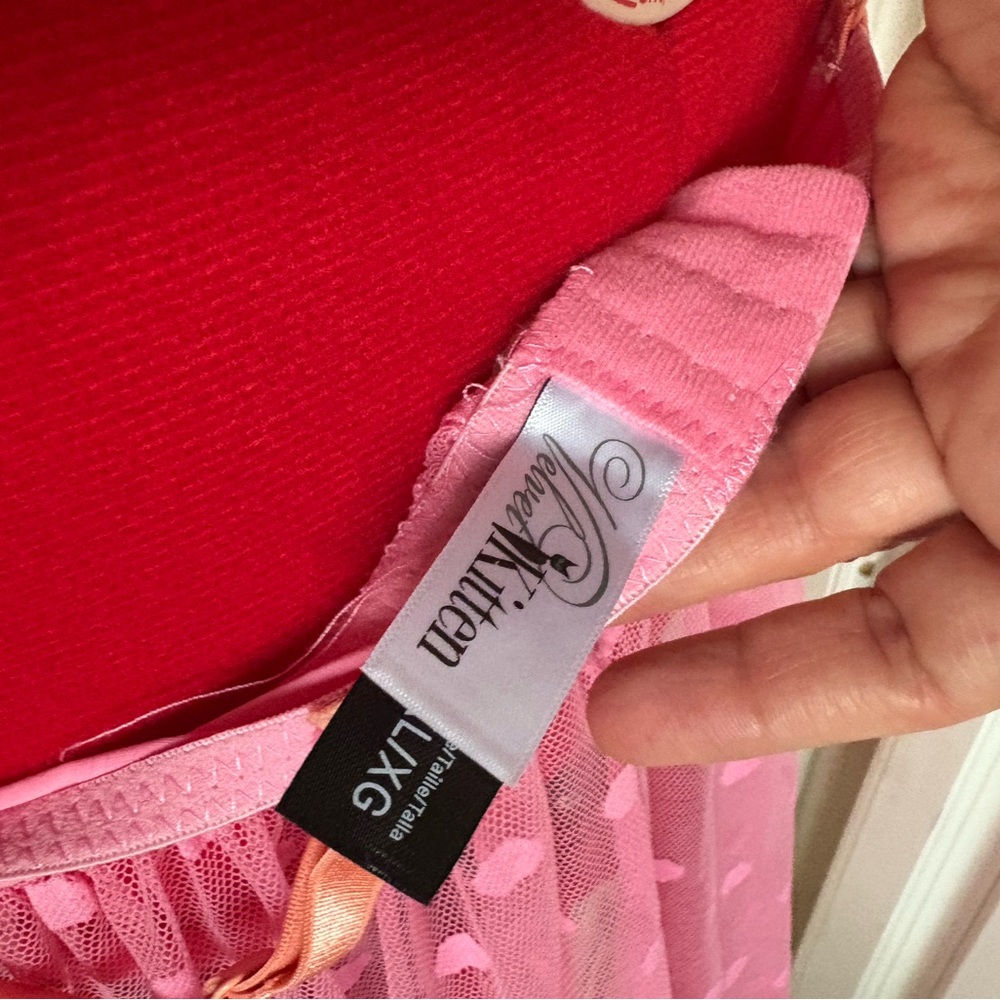Nicole Miller Pink Polka Dot Sheer Chemise - Picture 6 of 6